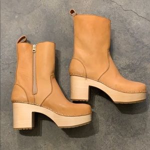 Swedish Hasbeens Tan Heeled Boots